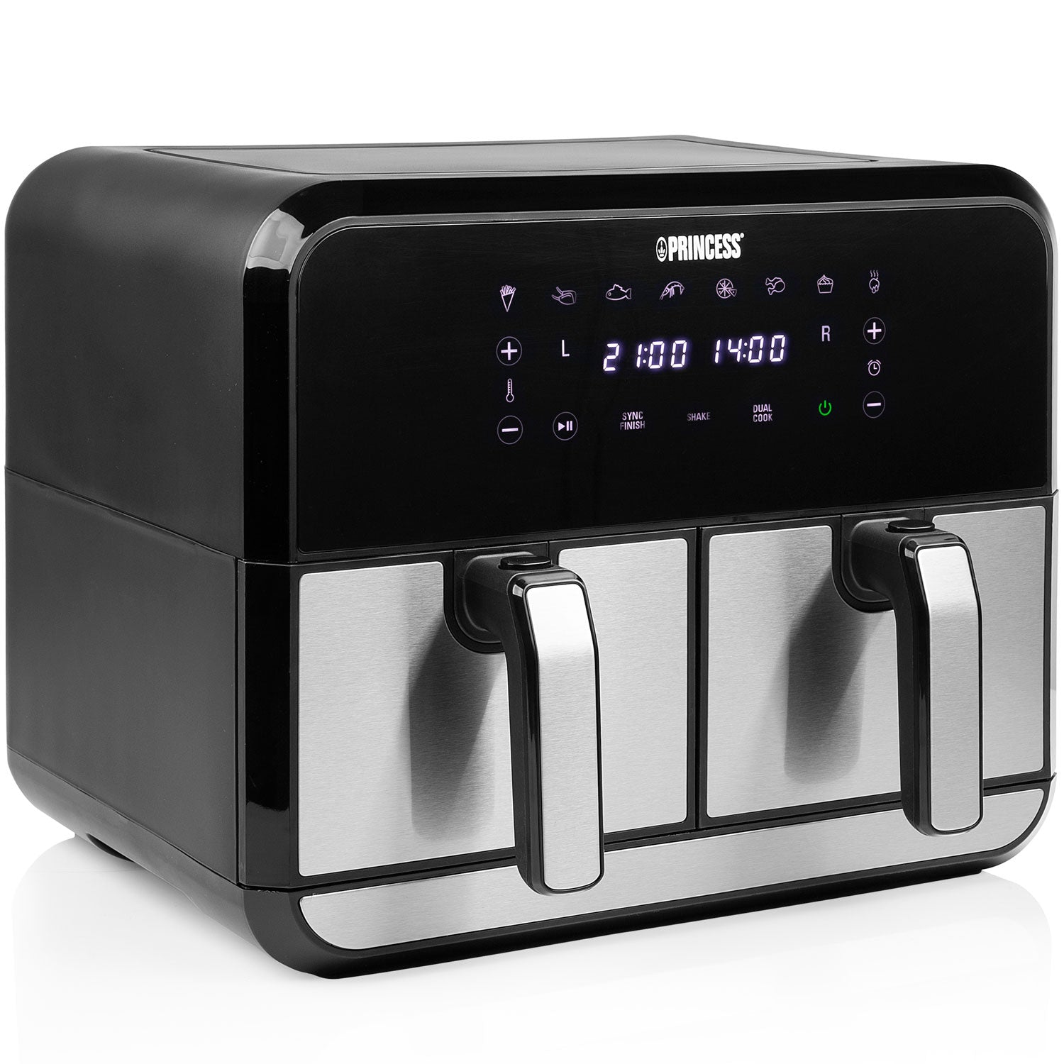 Princess Airfryer Dubbel 2X4l 2400W 1802074 Digital-Scandikitchen